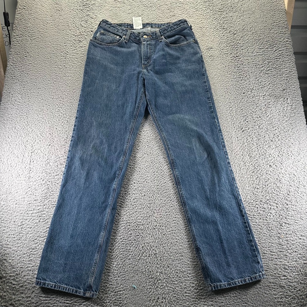 Carhartt Jeans Women 10 Blue Cotton Denim Straight Relaxed Fit Workwear Utility